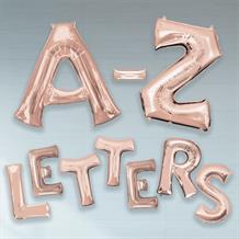 Rose Gold 34" A-Z Letter Shaped Foil Helium Balloon