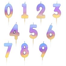 Rainbow Ombre Number 0-9 Birthday Cake Candle - Choose your Number(s)