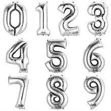 Anagram Silver Number 0-9 Shaped Foil | Helium Balloon - Choose your Number(s)