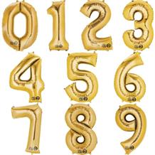 Gold Number 0-9 Shaped Foil | Helium Balloon - Choose your Number(s)