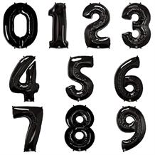 Qualatex Black Number 0-9 Shaped Foil | Helium Balloon - Choose your Number(s)