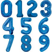 Blue Number 0-9 Shaped Foil | Helium Balloon - Choose your Number(s)