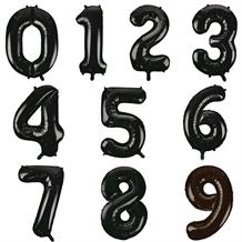 Black Number 0-9 Shaped Foil | Helium Balloon - Choose your Number(s)