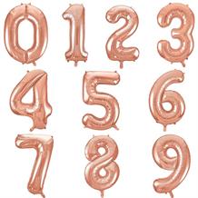 Rose Gold Number 0-9 Shaped Foil | Helium Balloon - Choose your Number(s)
