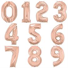 Qualatex Rose Gold Number 0-9 Shaped Foil | Helium Balloon - Choose your Number(s)