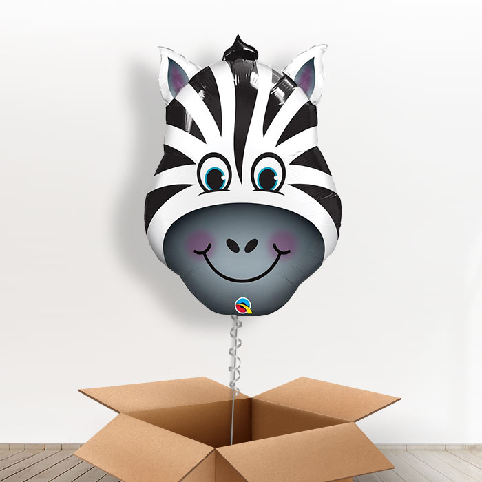 Zebra Head Giant Shaped Balloon in a Box Gift