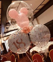 Disney Inspired 18th Birthday Bubble Balloons at Bosworth Hall Hotel and Spa, Market Bosworth from Party Save Smile. Specialists in Party Supplies for children's birthdays, age milestones and more.