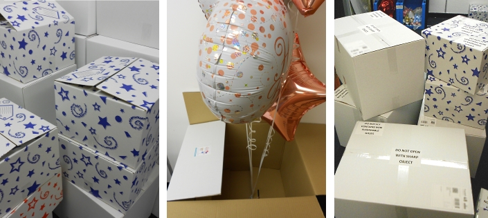 Balloon in a box packing information